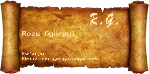 Rozs Györgyi névjegykártya